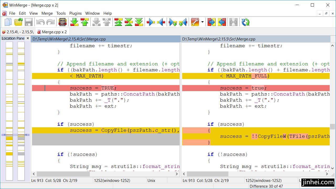 批量文档对比、文件夹代码对比工具WinMerge v2.16.14.0 x64 绿色免安装简体中文版